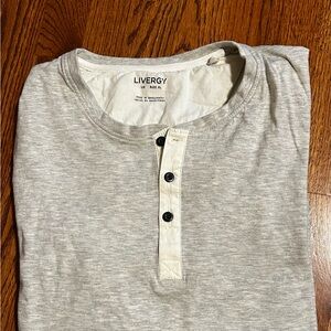 Gray Livergy Henley Shirt for Men